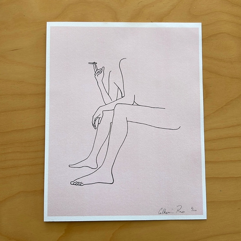 Nude line drawing by local artist
